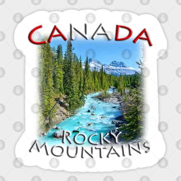 Canada Rocky Mountains - Mountain Stream Sticker by TouristMerch